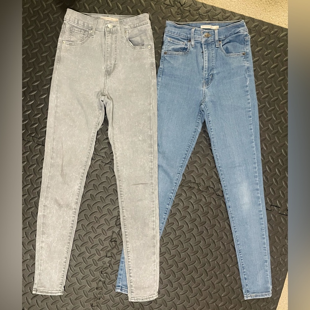 Levi's Mile High Rise Gray and Blue  Wash Jeans